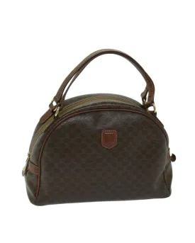 CELINE Cabas Handbag Brown Canvas and Leather