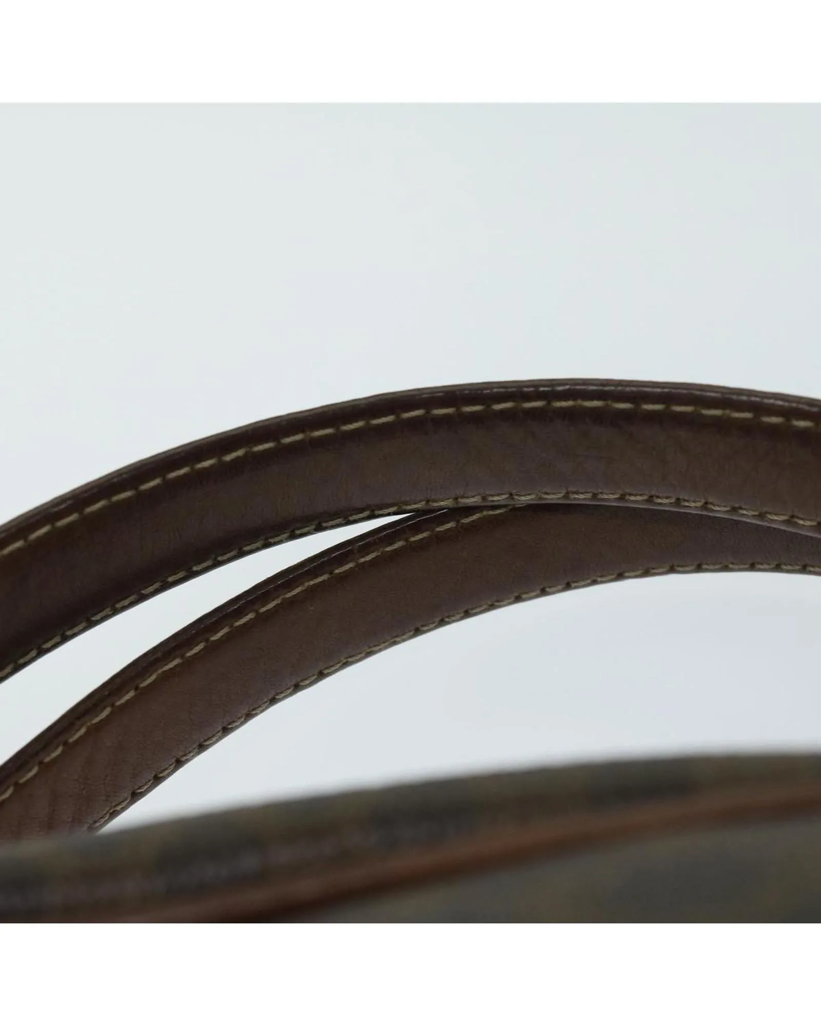 CELINE Cabas Handbag Brown Canvas and Leather