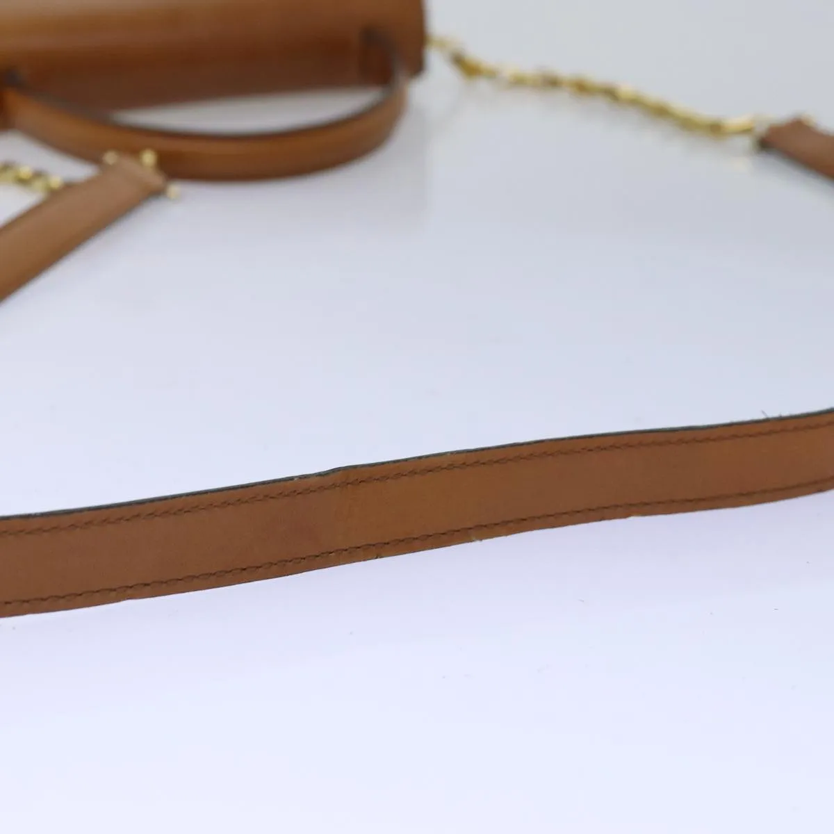 CELINE Hand Bag Leather 2way Brown Auth 77233