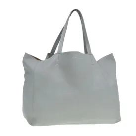 CELINE Horizontal Cabas Tote Bag Leather Light Blue Auth mr333
