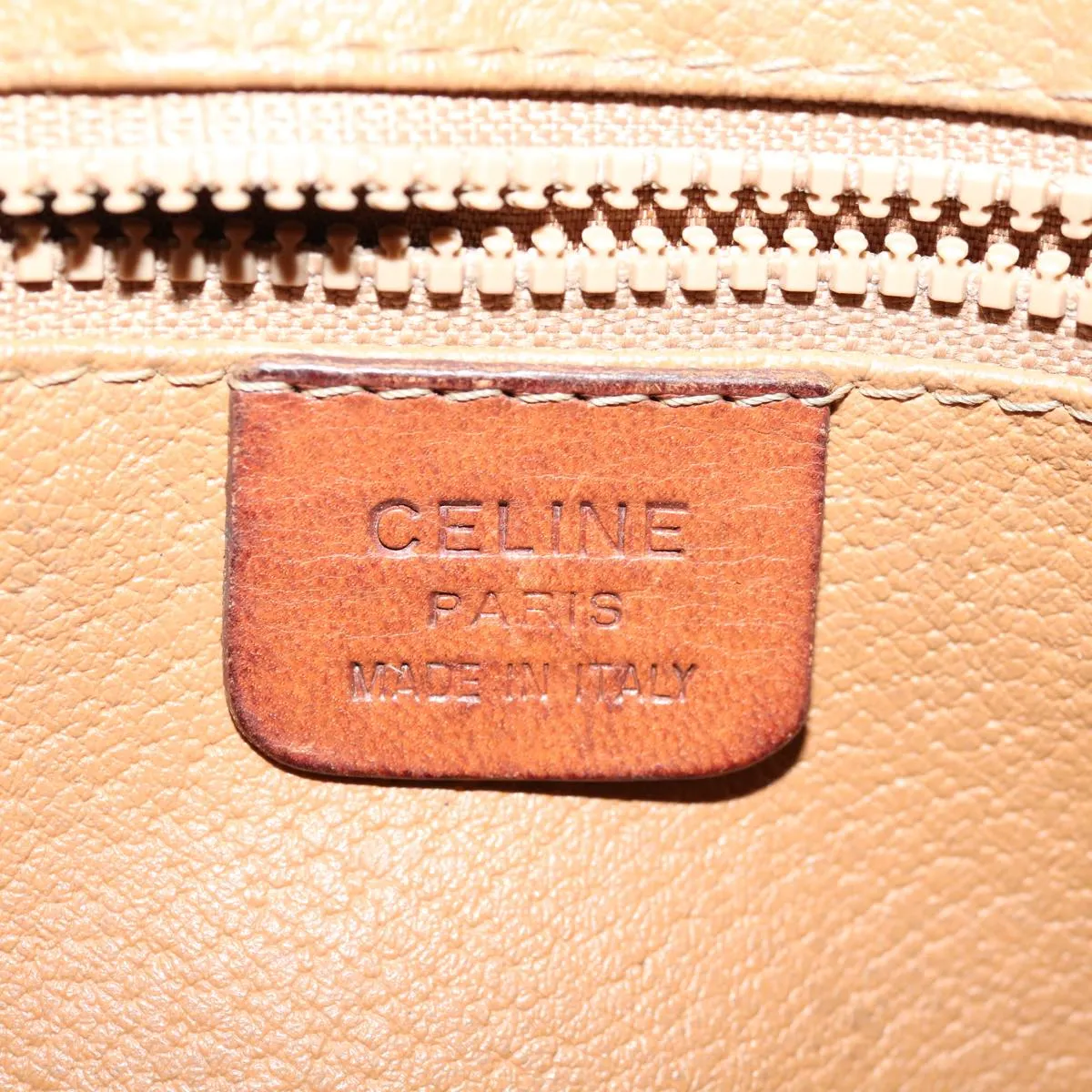 CELINE Macadam Canvas Clutch Bag PVC Brown Auth bs12948