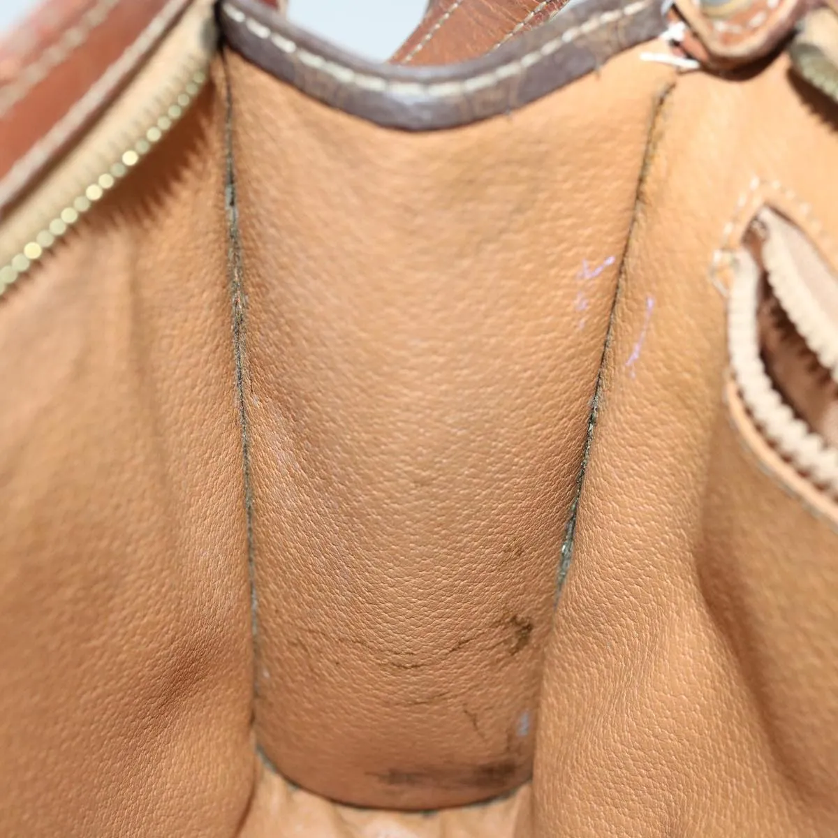CELINE Macadam Canvas Clutch Bag PVC Brown Auth bs12948
