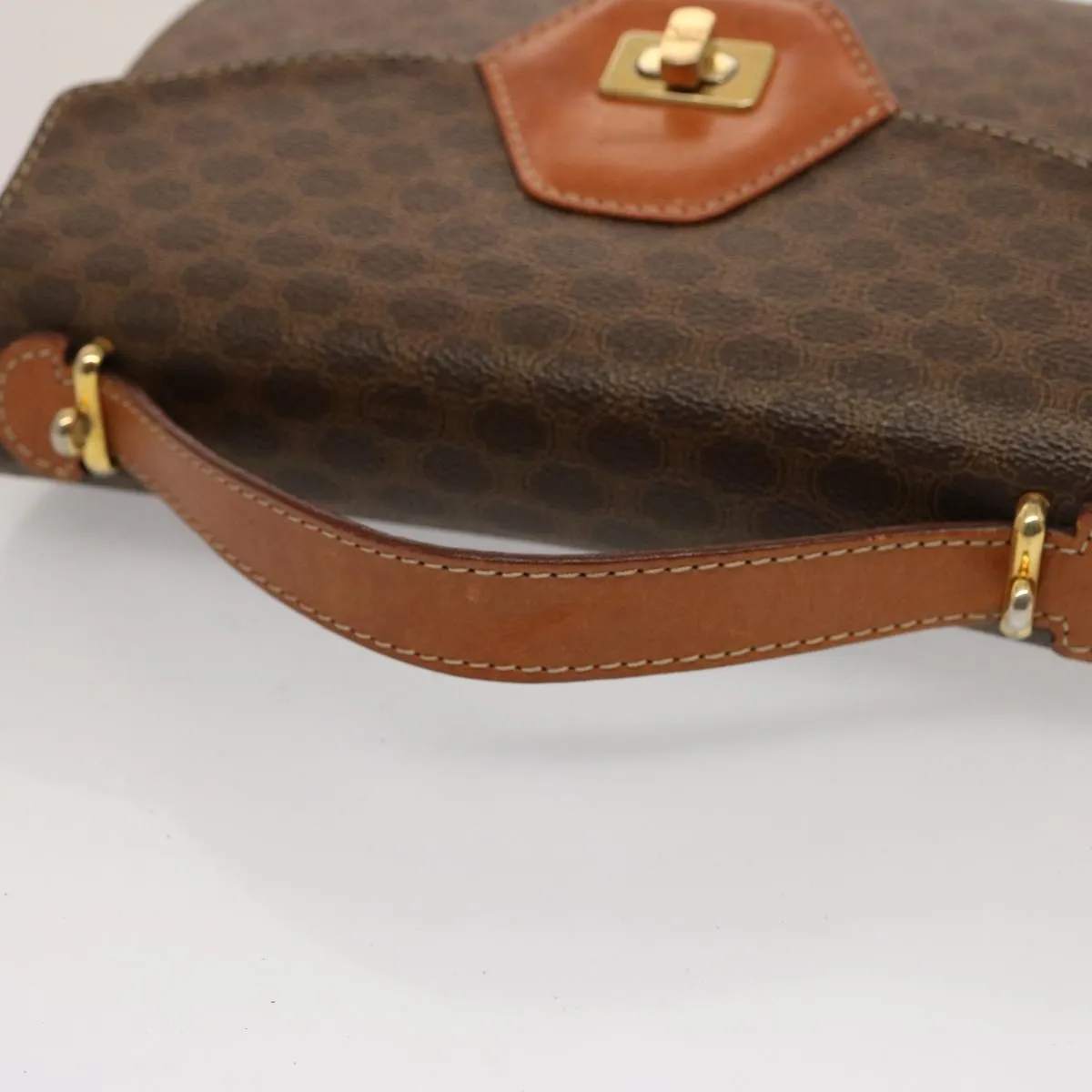 CELINE Macadam Canvas Hand Bag PVC 2way Brown Auth 75809