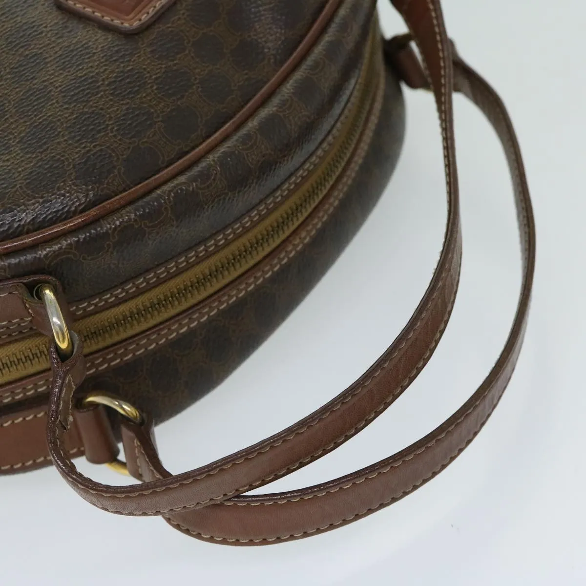 CELINE Macadam Canvas Hand Bag PVC Brown Auth 68231