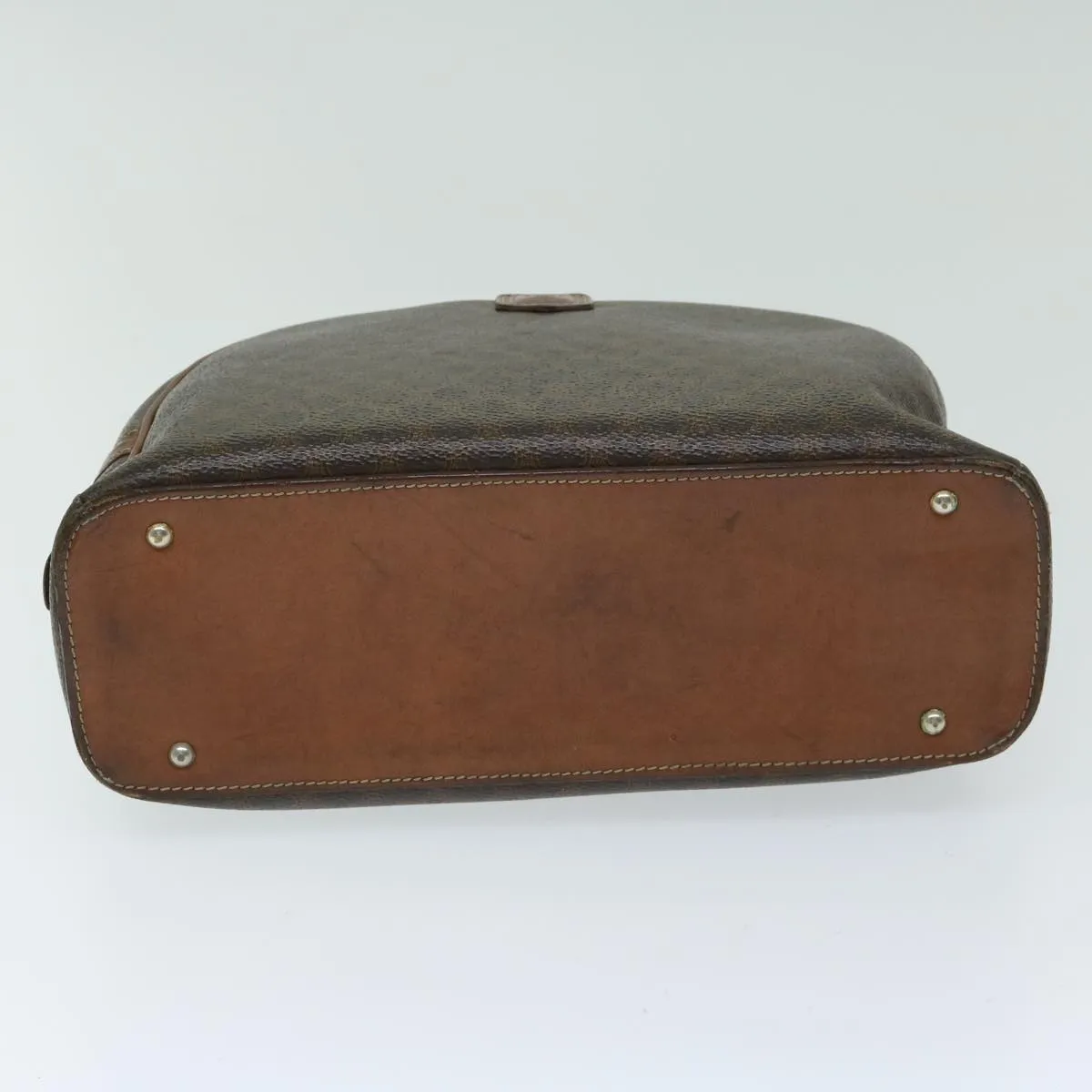 CELINE Macadam Canvas Hand Bag PVC Brown Auth 68231