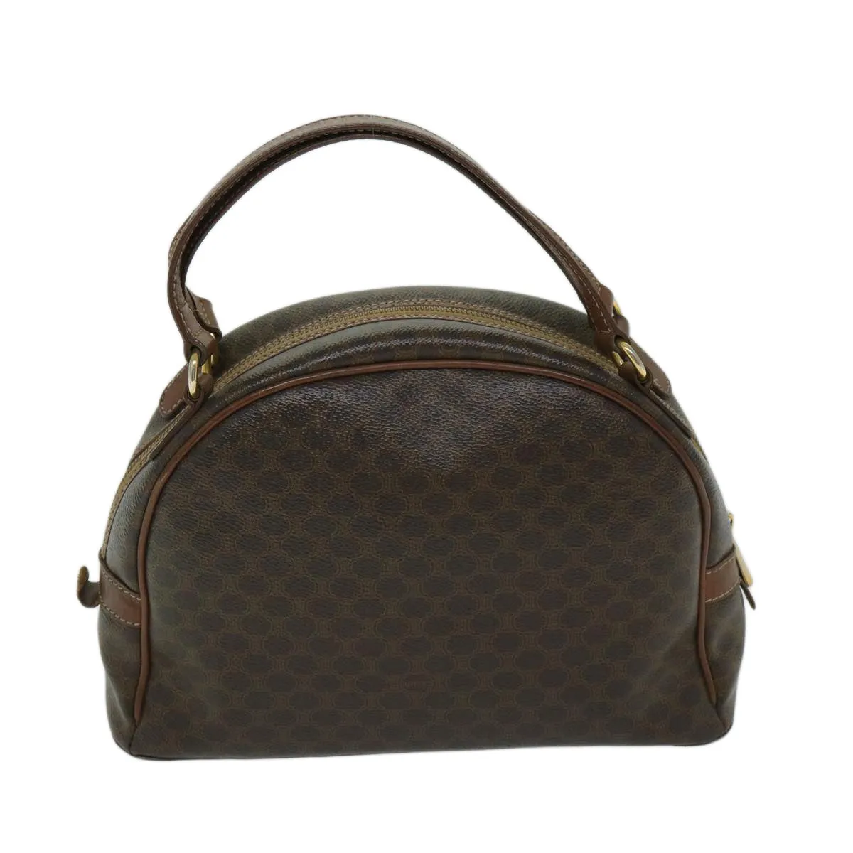CELINE Macadam Canvas Hand Bag PVC Brown Auth 68231