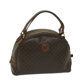 CELINE Macadam Canvas Hand Bag PVC Brown Auth 68231