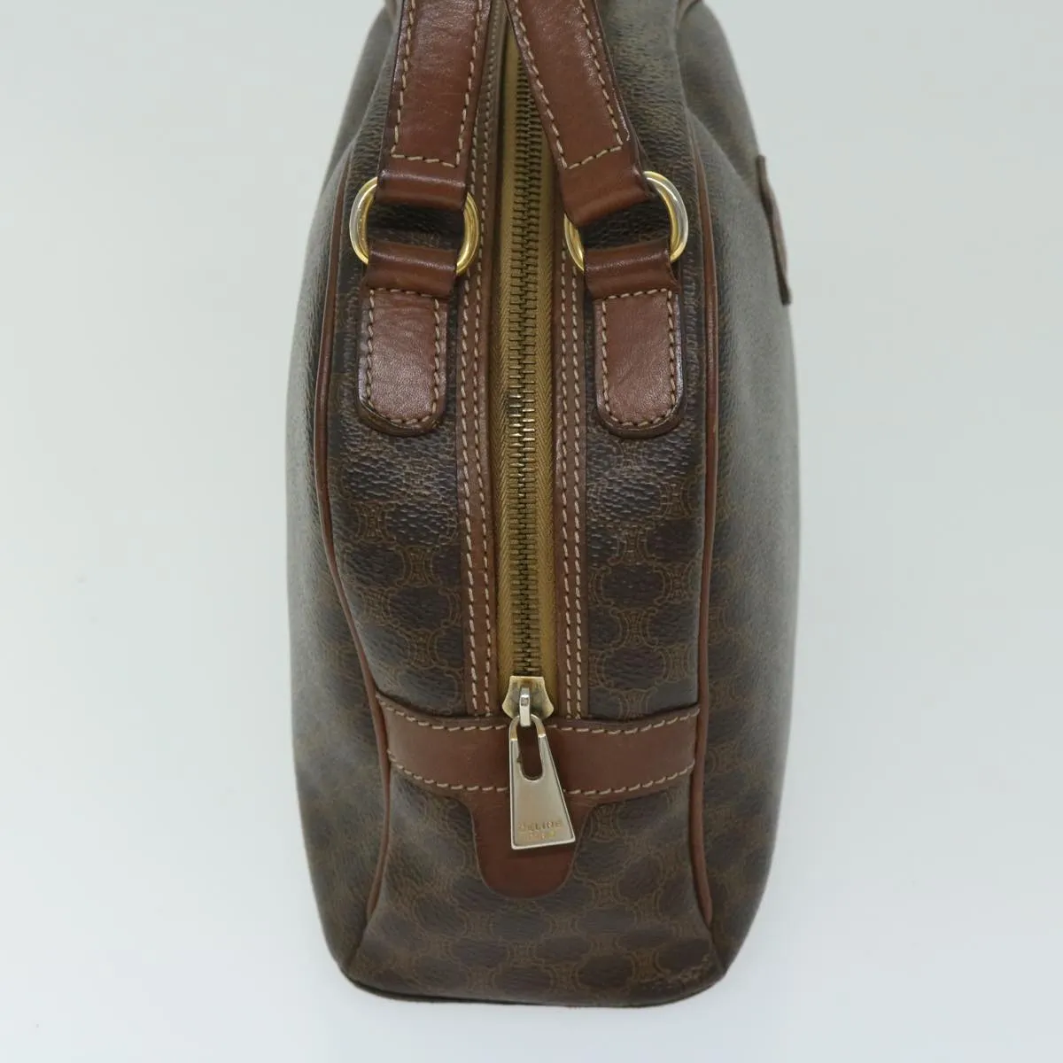 CELINE Macadam Canvas Hand Bag PVC Brown Auth 68231