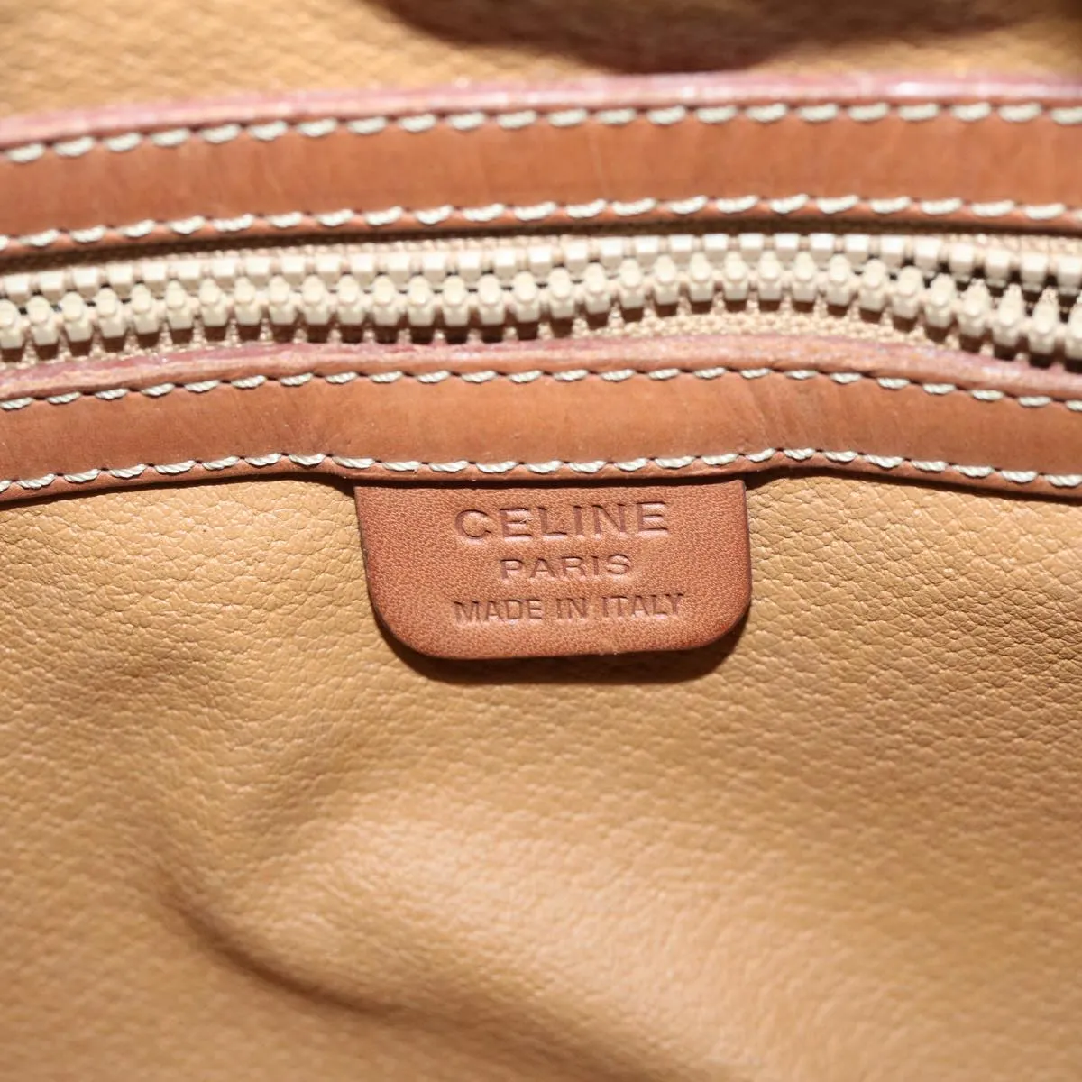 CELINE Macadam Canvas Hand Bag PVC Brown Auth 68231