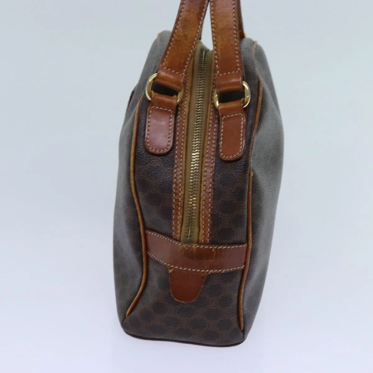 CELINE Macadam Canvas Hand Bag PVC Brown Auth 71537