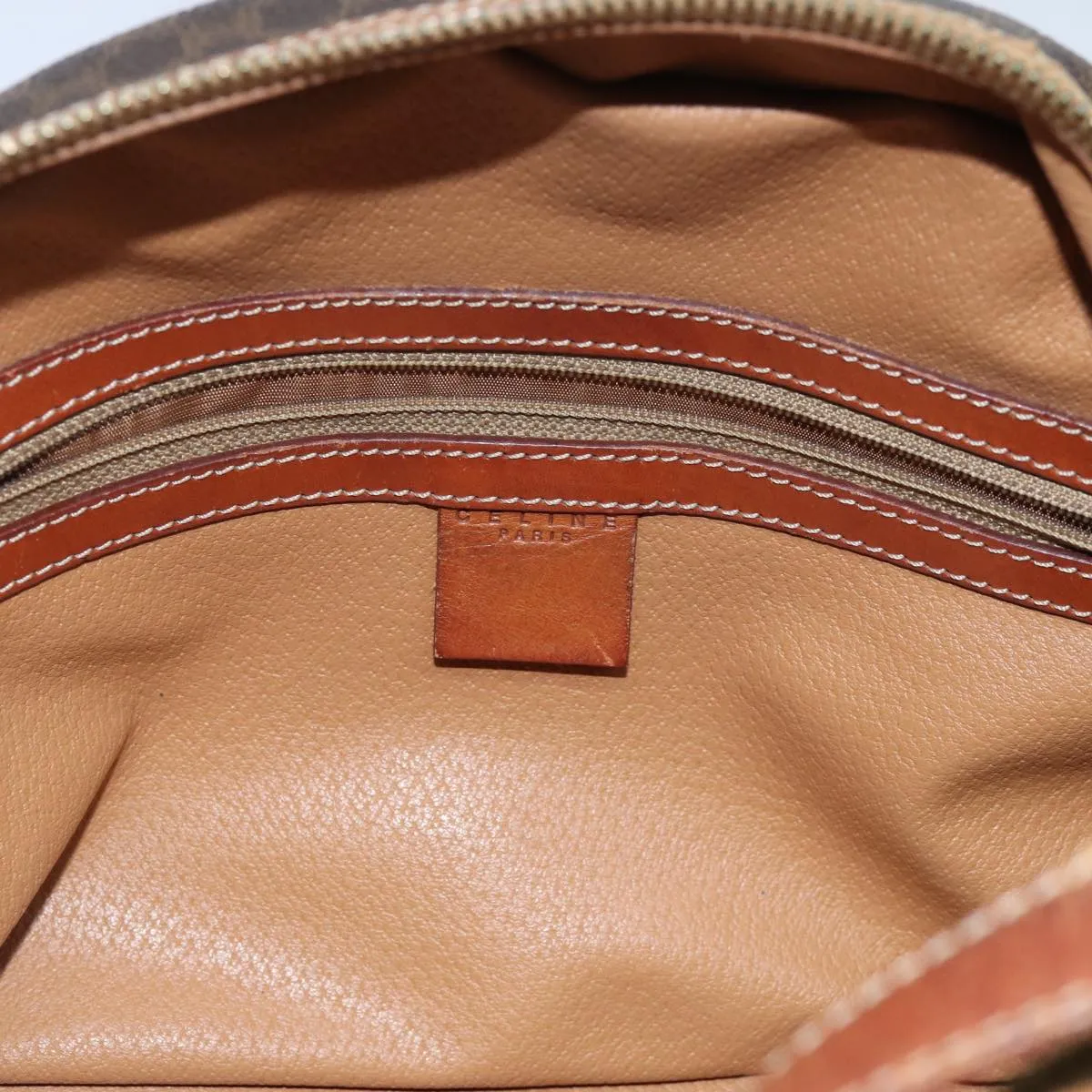 CELINE Macadam Canvas Hand Bag PVC Brown Auth 71537