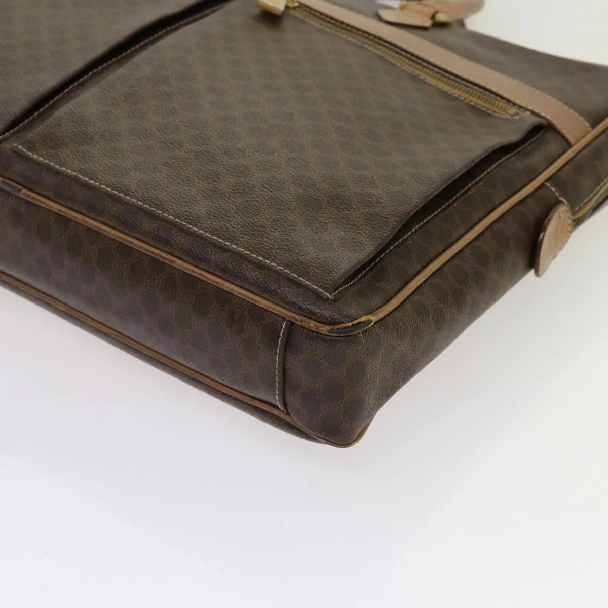 CELINE Macadam Canvas Hand Bag PVC Brown Auth bs13120