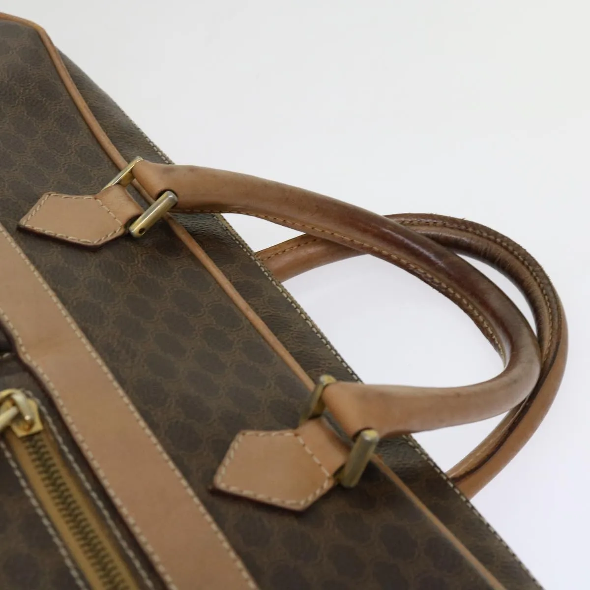 CELINE Macadam Canvas Hand Bag PVC Brown Auth bs13120