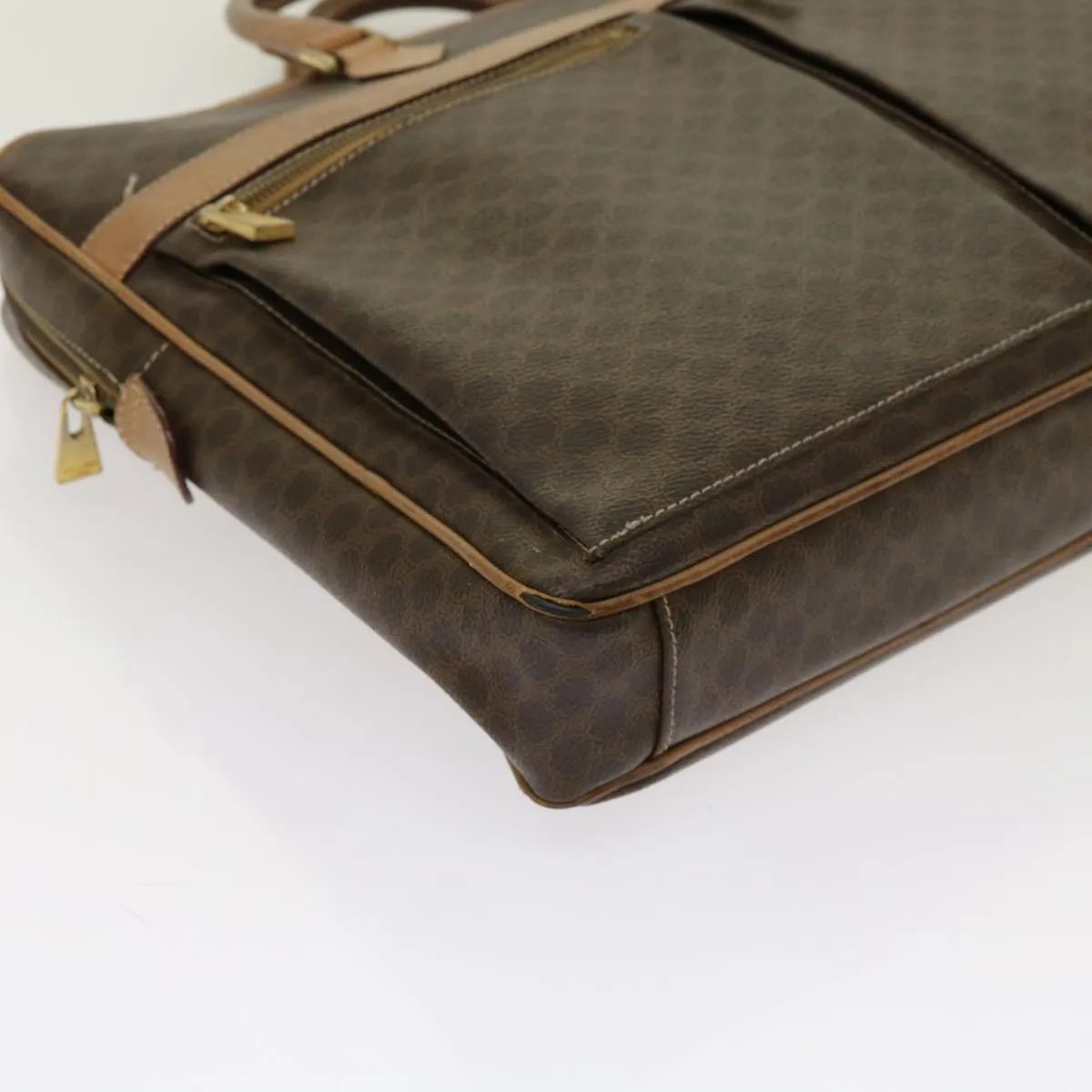 CELINE Macadam Canvas Hand Bag PVC Brown Auth bs13120