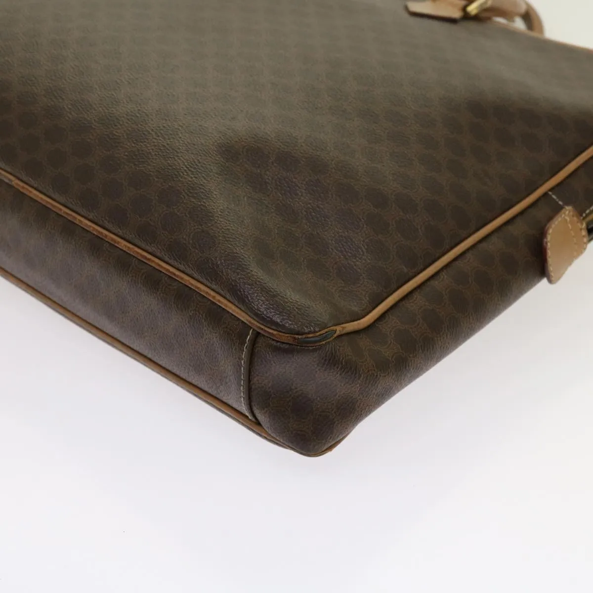 CELINE Macadam Canvas Hand Bag PVC Brown Auth bs13120