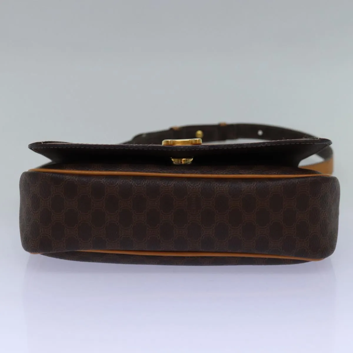 CELINE Macadam Canvas Shoulder Bag PVC Brown Auth mr169