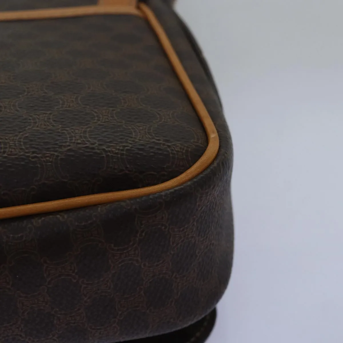 CELINE Macadam Canvas Shoulder Bag PVC Brown Auth mr169
