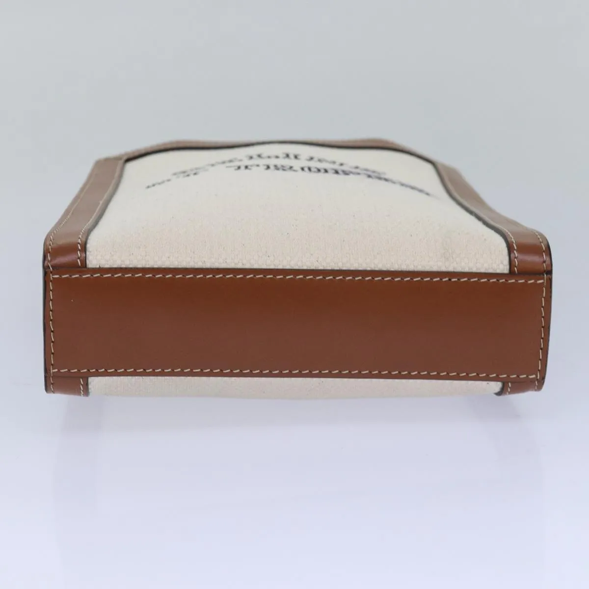 CELINE Mini Vertical Cabas Hand Bag Canvas 2way White Auth 82073
