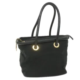 CELINE Shoulder Bag Nylon Black Auth bs10094