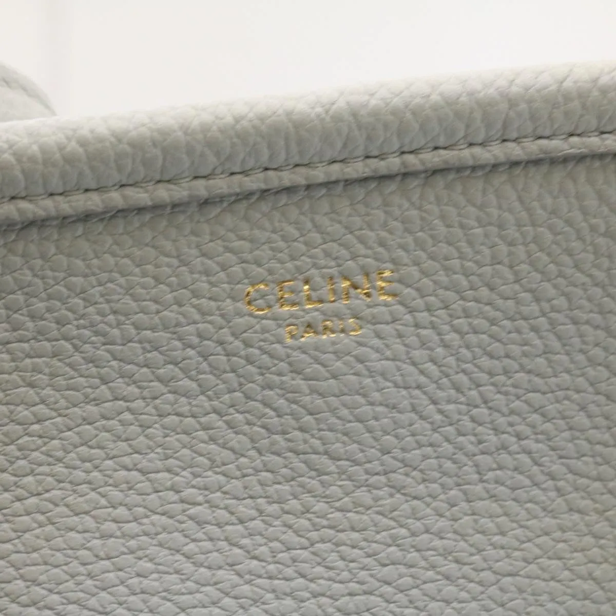 CELINE Small fold Cabas Hand Bag 2way Shoulder Bag Light Blue Auth 28800