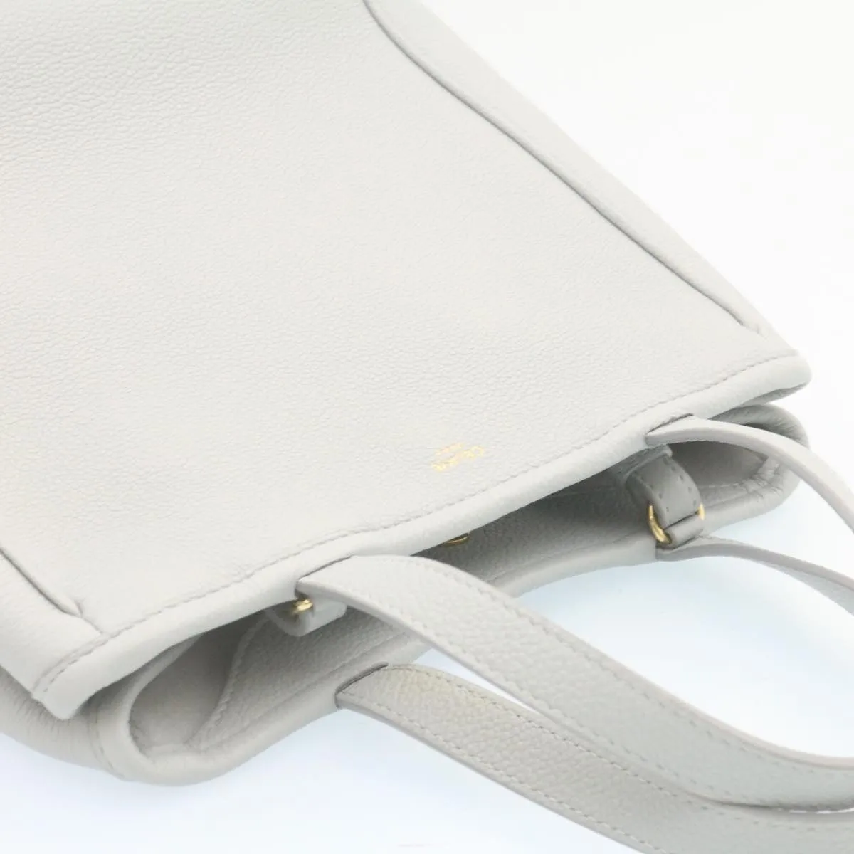 CELINE Small fold Cabas Hand Bag 2way Shoulder Bag Light Blue Auth 28800
