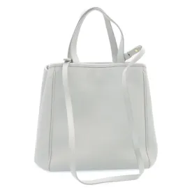 CELINE Small fold Cabas Hand Bag 2way Shoulder Bag Light Blue Auth 28800