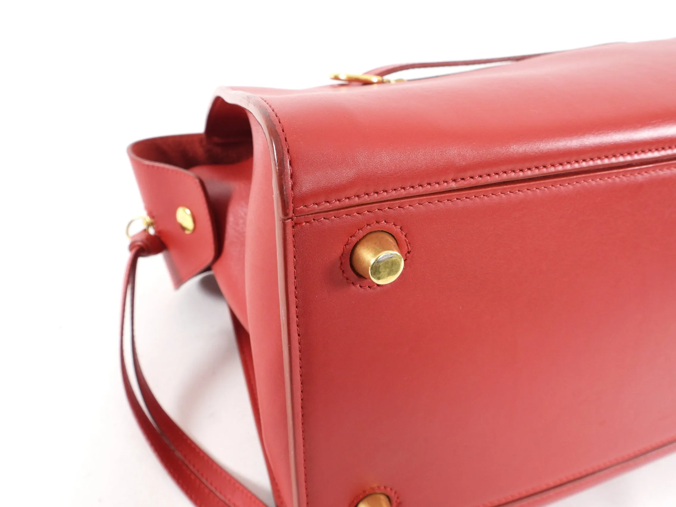 Celine Smooth Red Leather Small Ring Bag