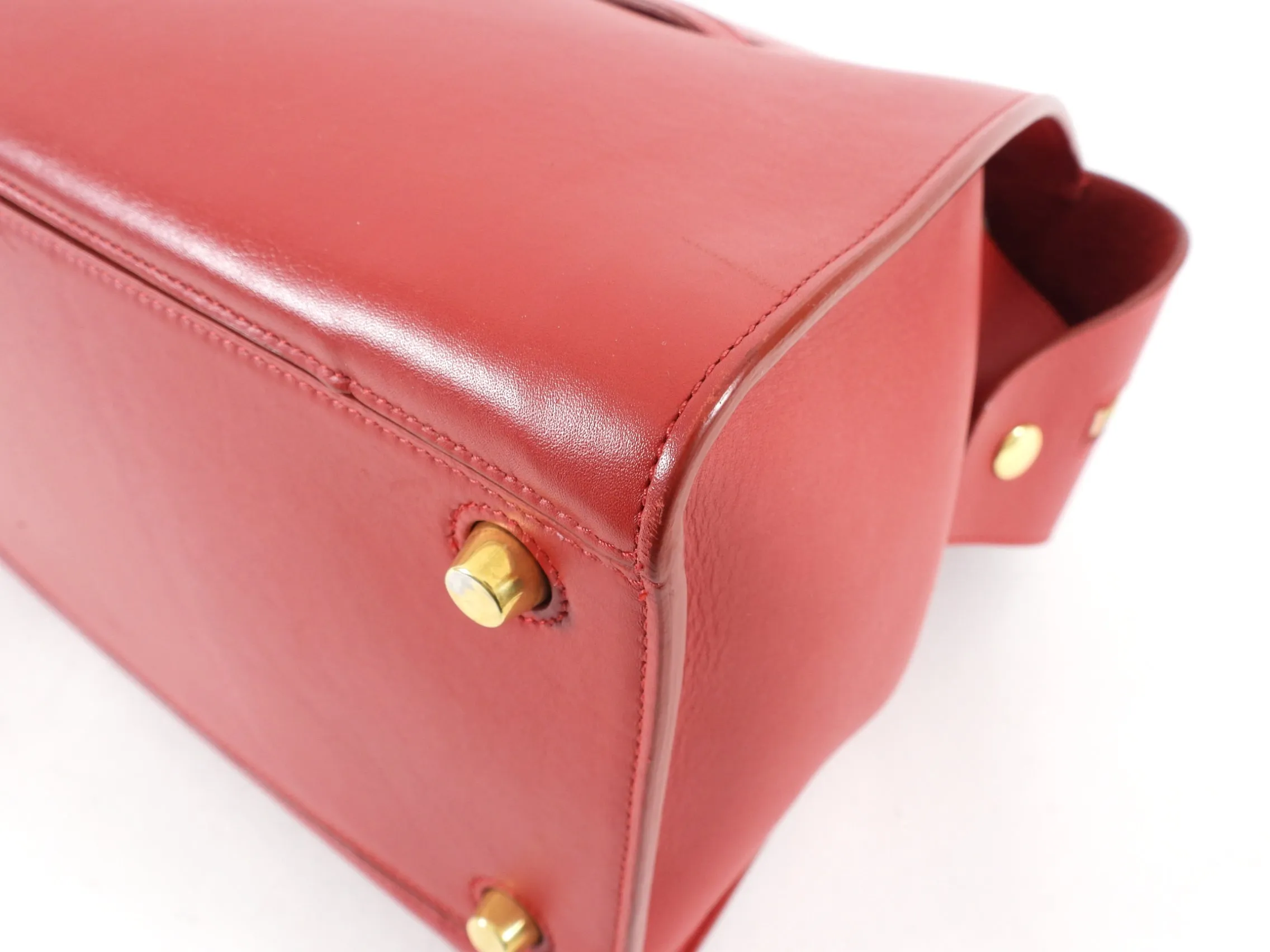 Celine Smooth Red Leather Small Ring Bag
