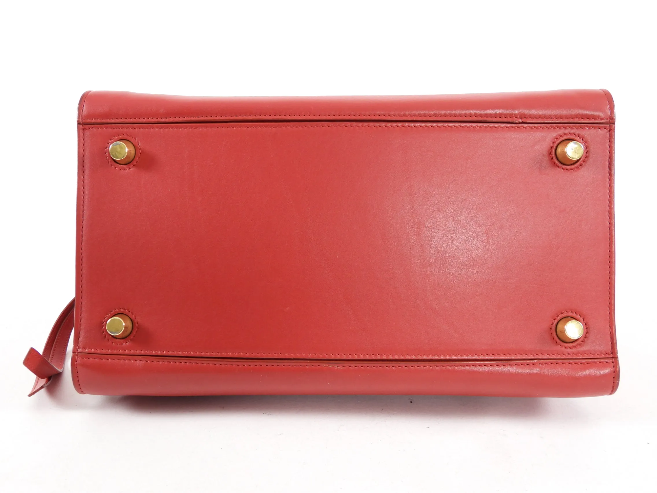 Celine Smooth Red Leather Small Ring Bag