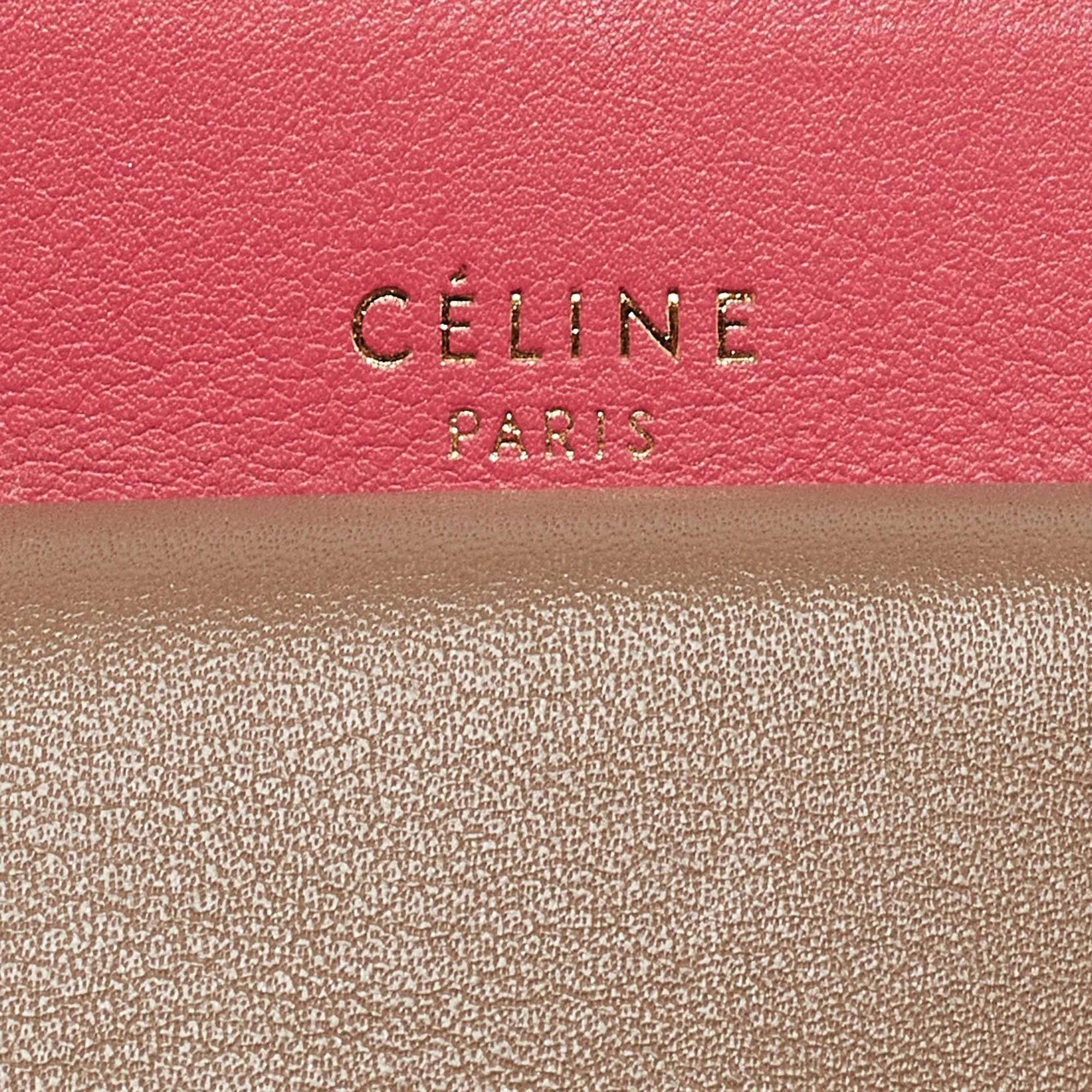 CELINE Tricolor Leather Pocket Envelope Shoulder Bag