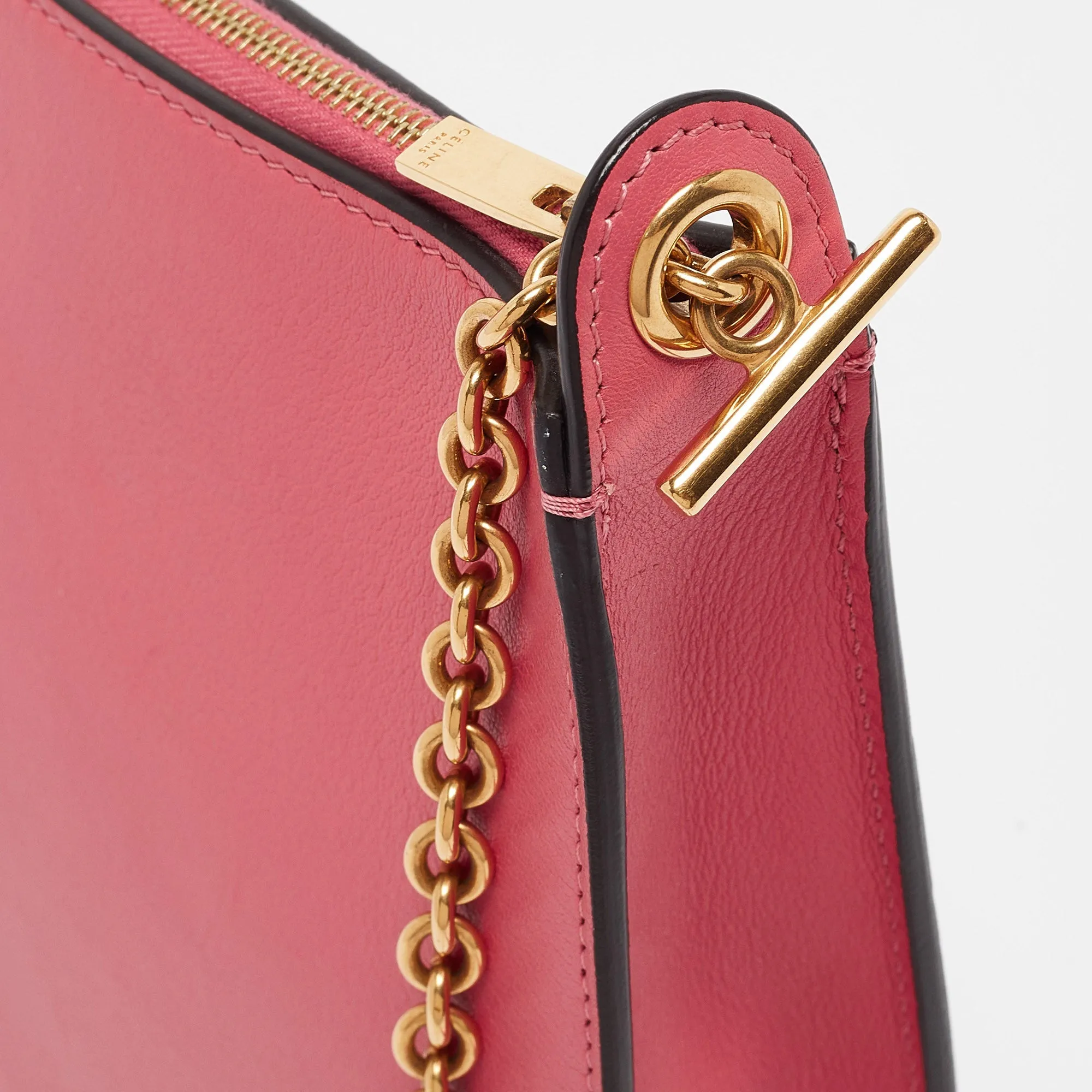 CELINE Tricolor Leather Pocket Envelope Shoulder Bag