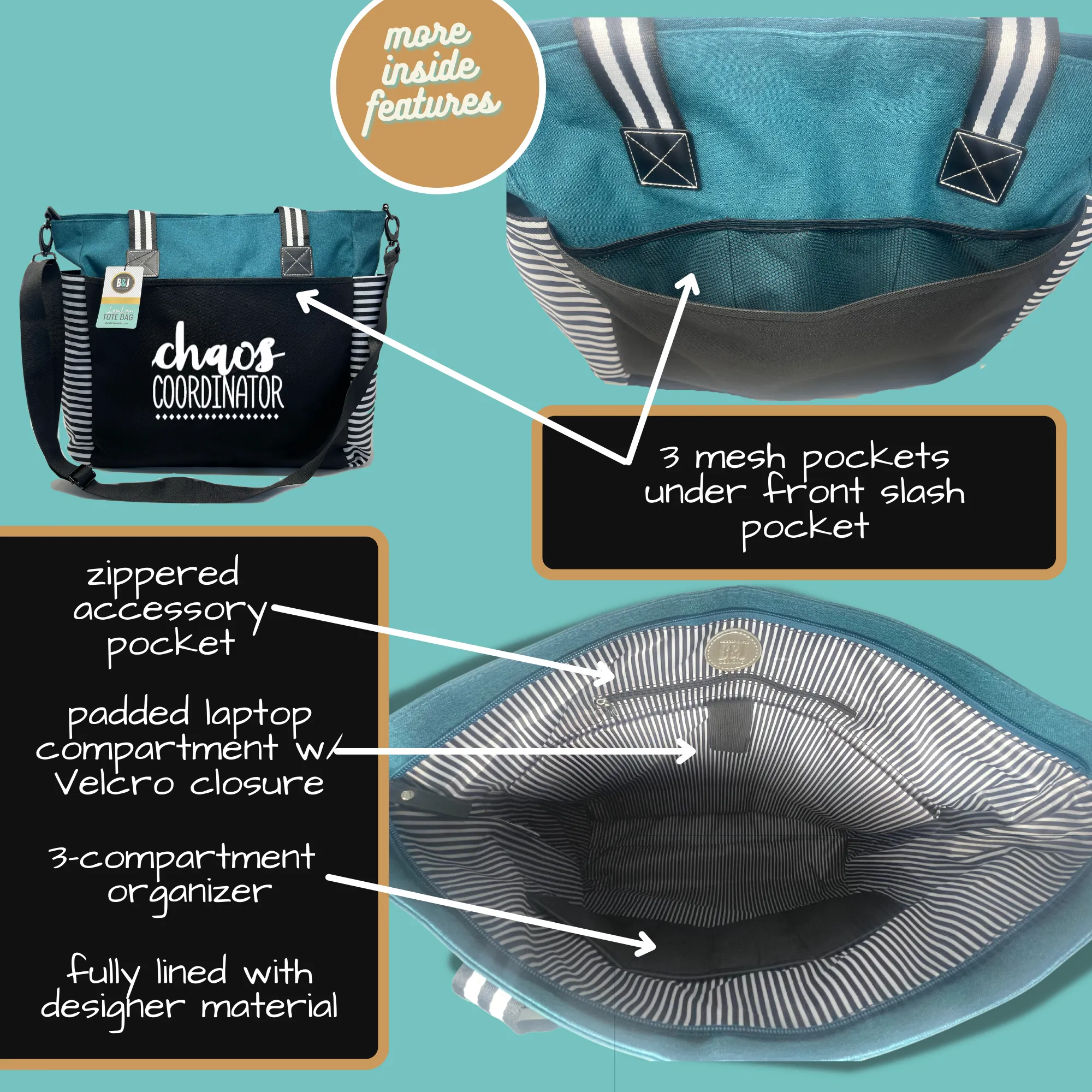 Chaos Coordinator LouLou Teal Tote Bag for Bosses