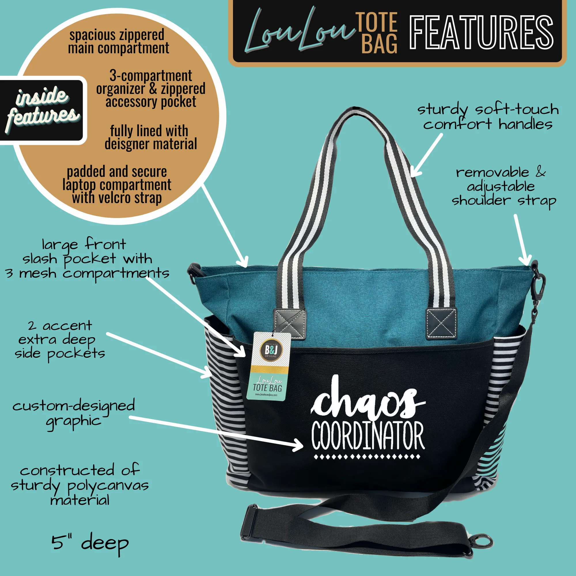 Chaos Coordinator LouLou Teal Tote Bag for Bosses