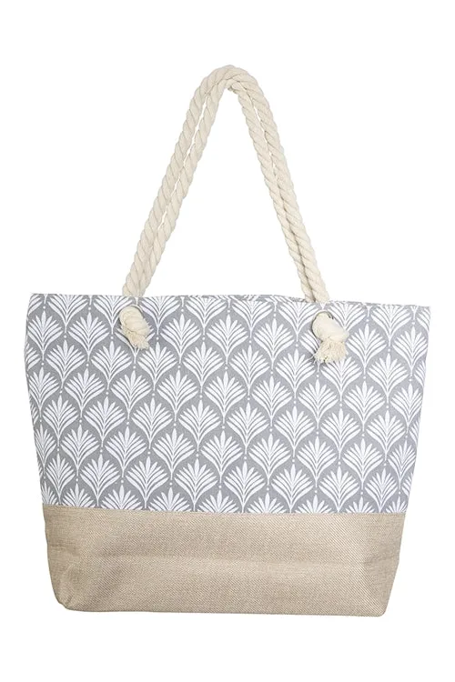 Chintz Leaf Print Tote Bag Gray - Pack of 6