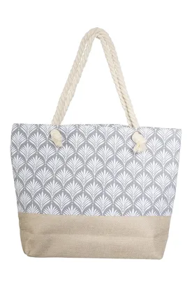 Chintz Leaf Print Tote Bag Gray - Pack of 6
