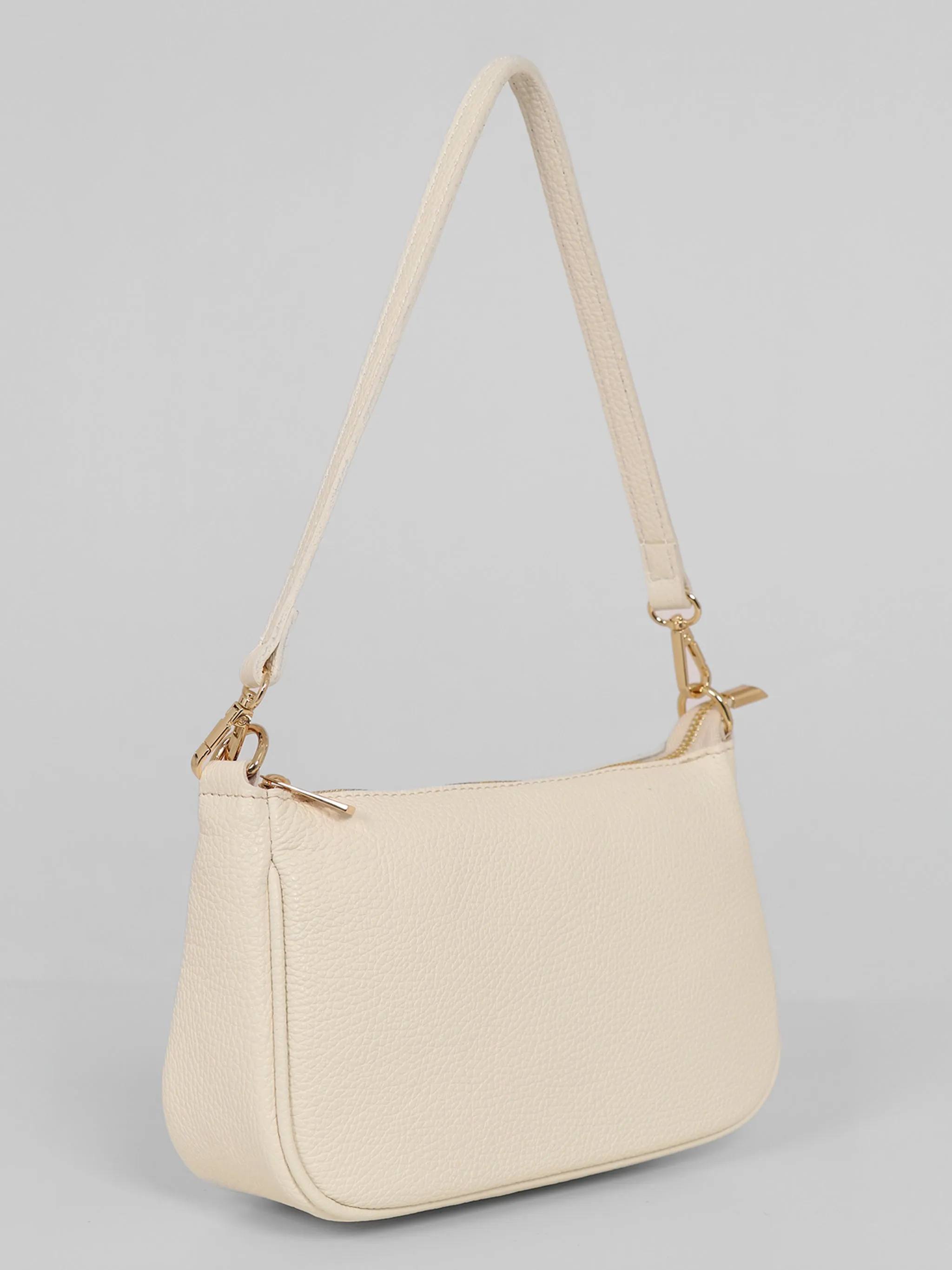Chloe Baguette Bag - Cream, Pebbled