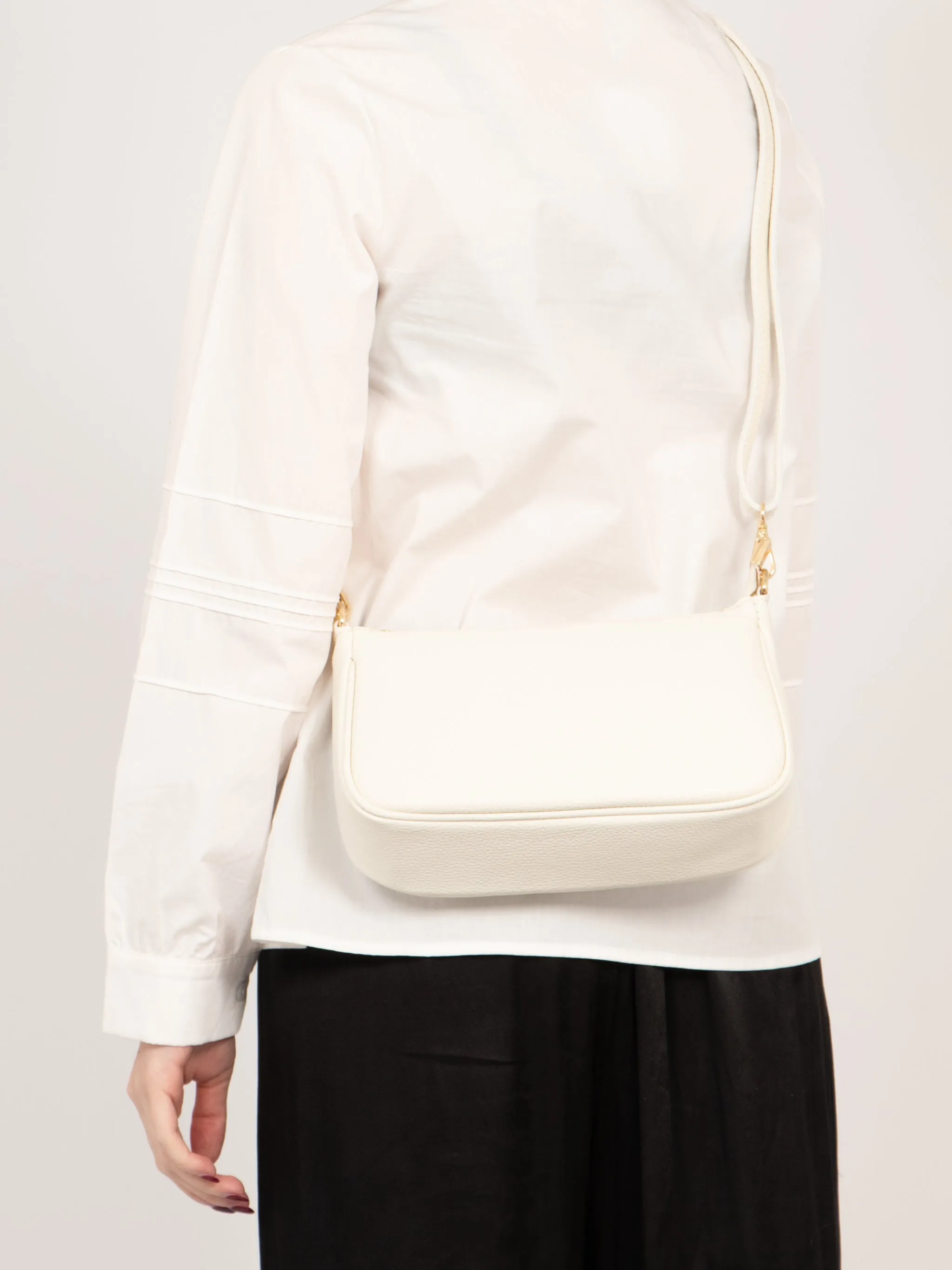 Chloe Baguette Bag - Cream, Pebbled