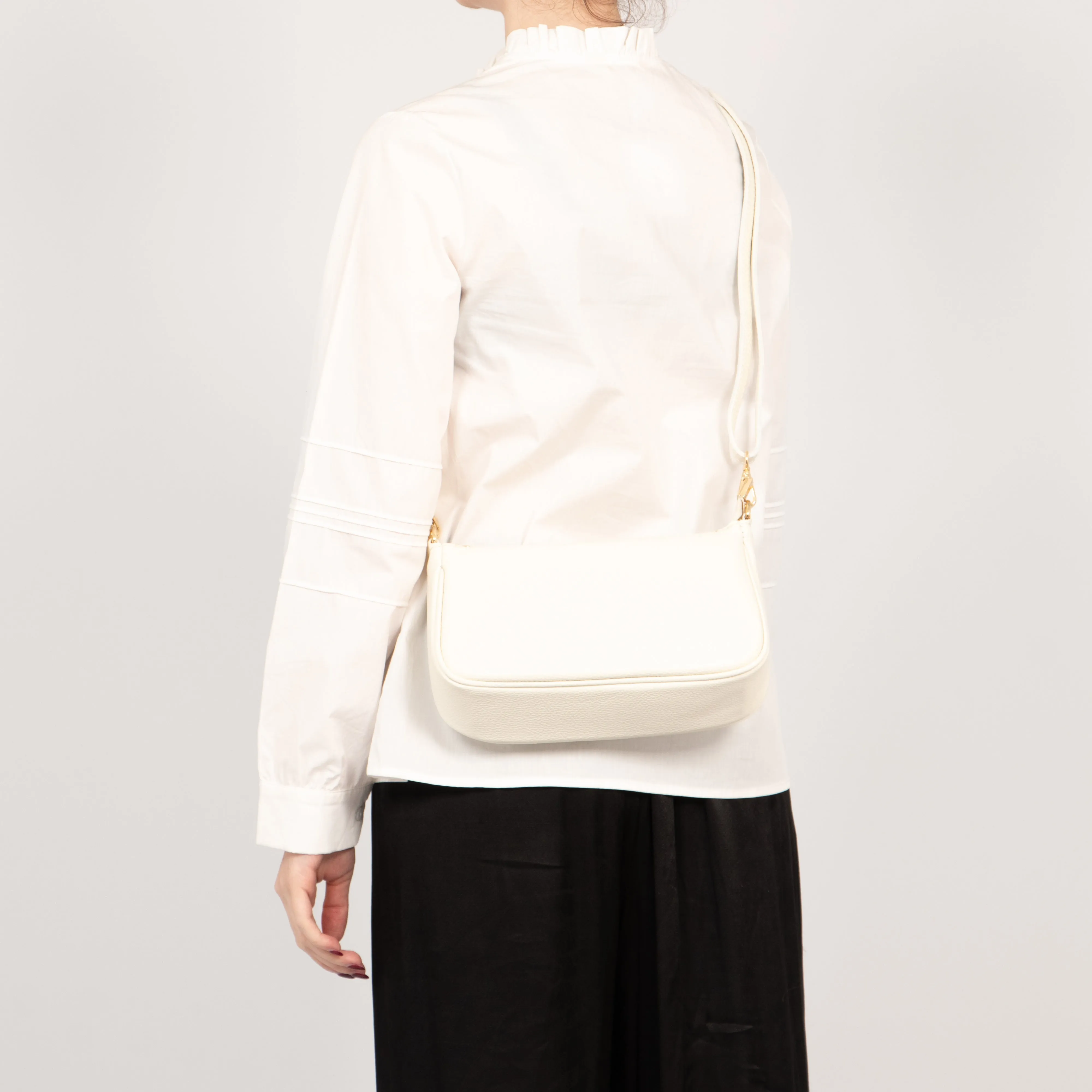 Chloe Baguette Bag - Cream, Pebbled