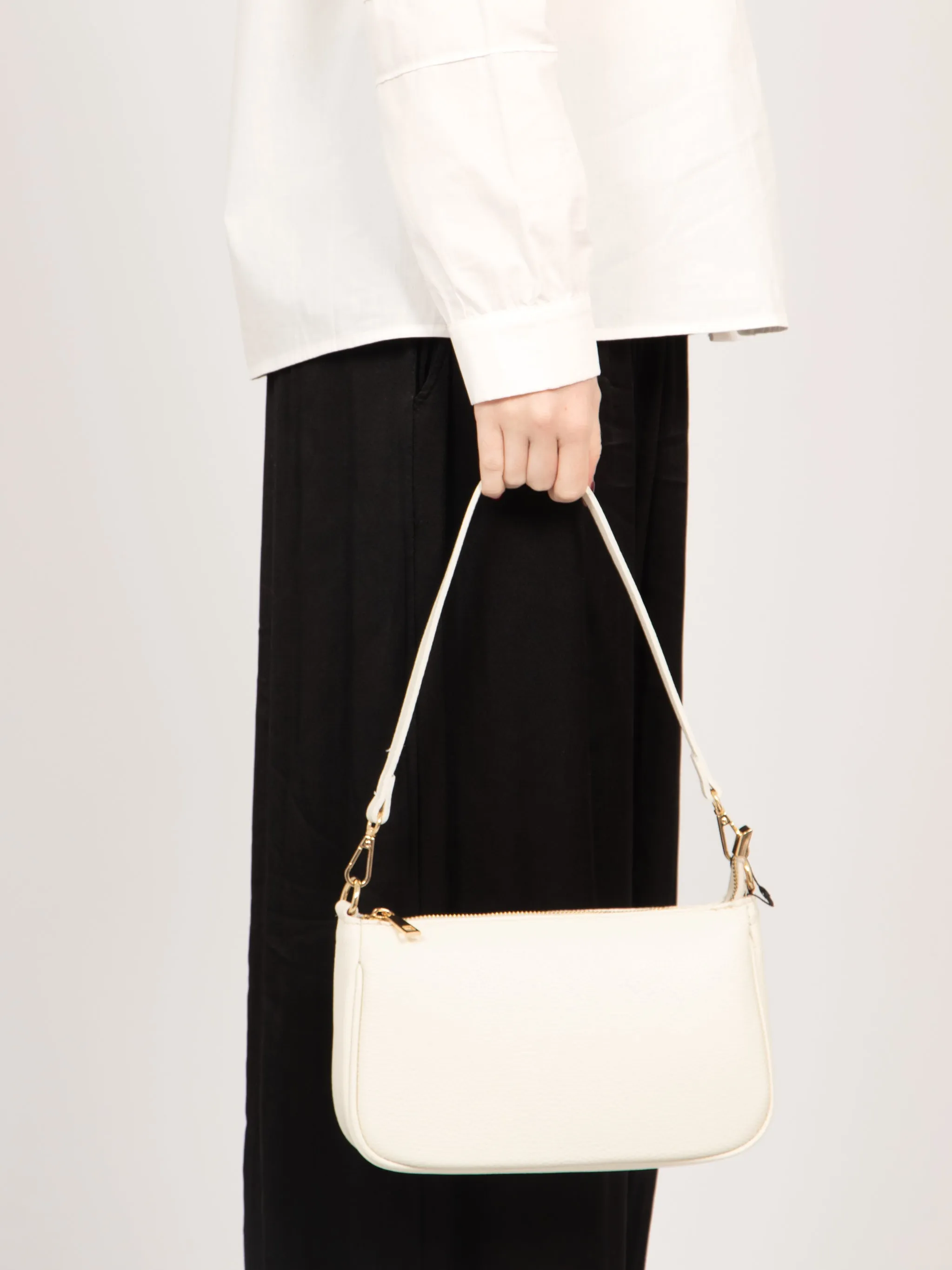 Chloe Baguette Bag - Cream, Pebbled