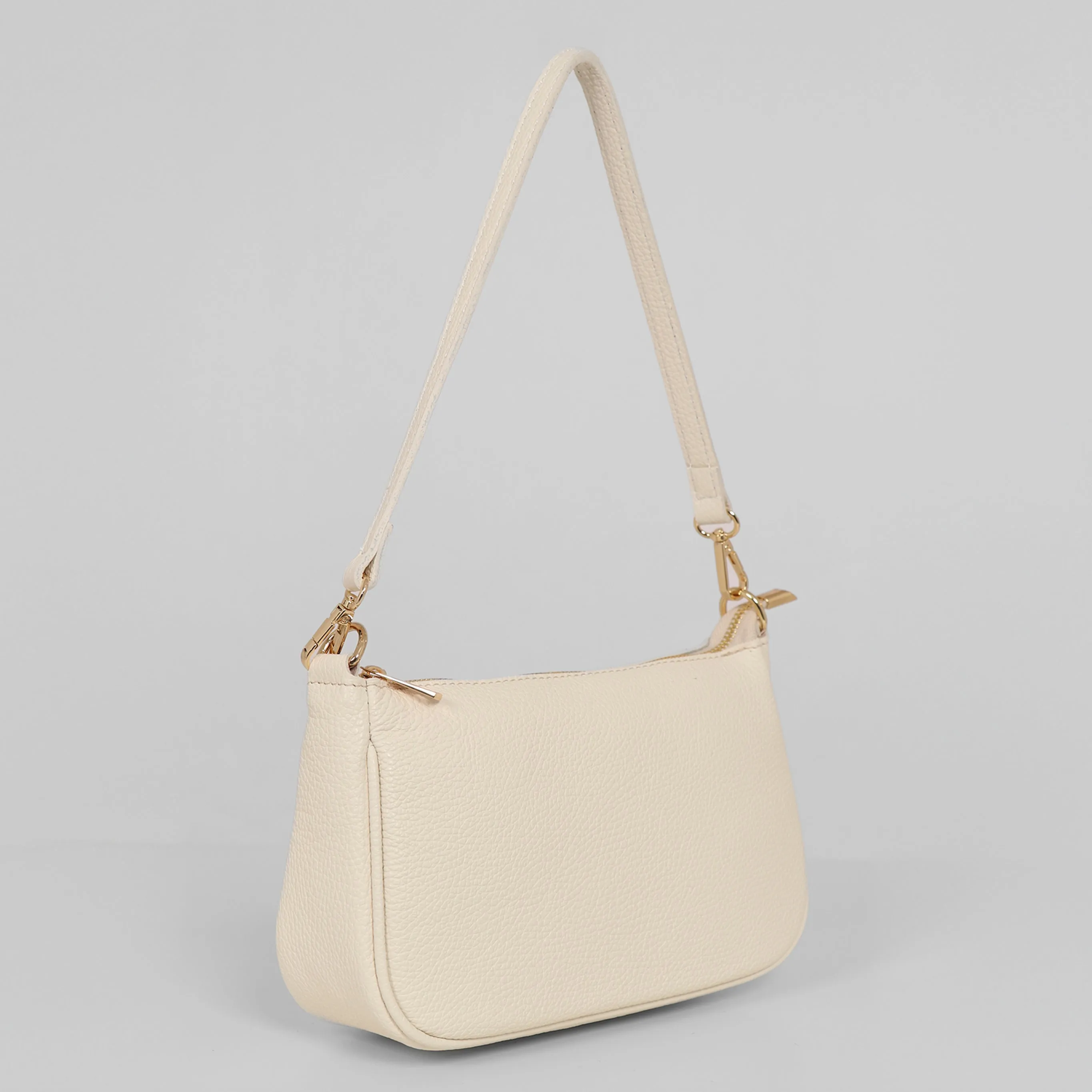 Chloe Baguette Bag - Cream, Pebbled