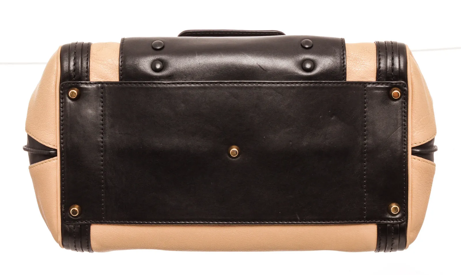 Chloe Black Peach Neutrals Leather Alice MM Shoulder Bag