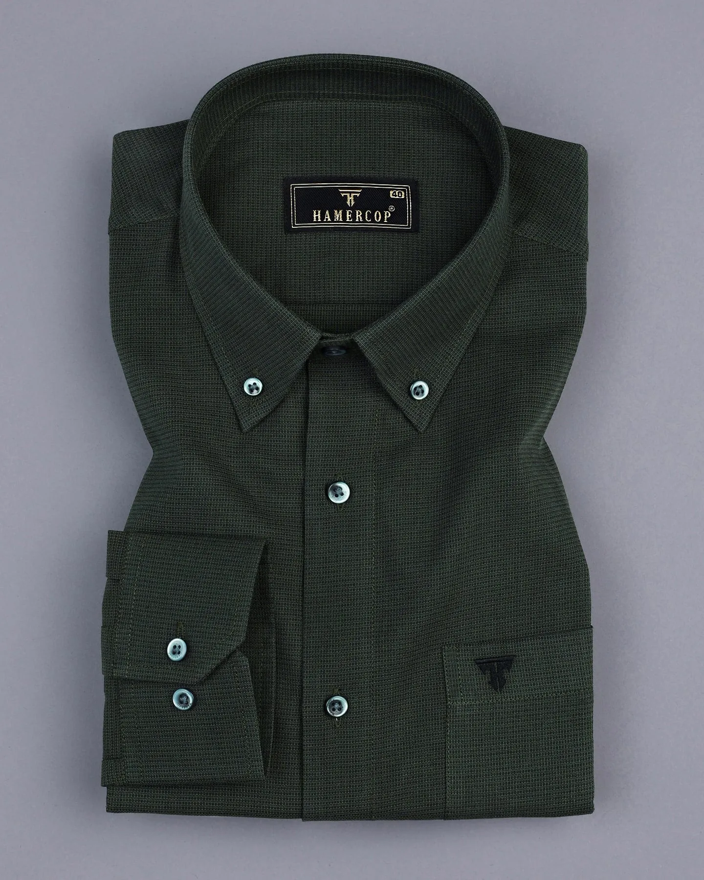 Cobra Green Dot Printed Solid Cotton Formal Shirt