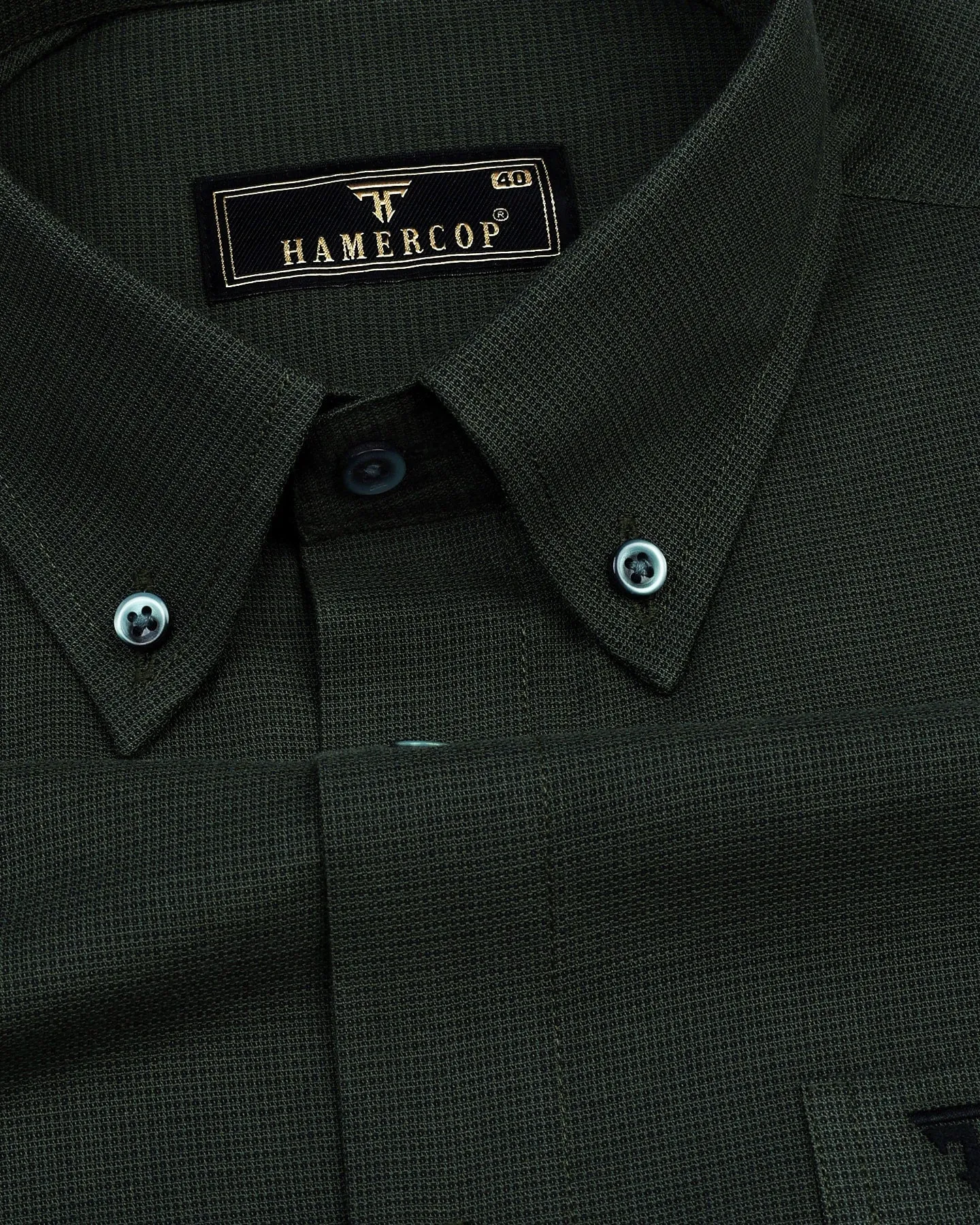 Cobra Green Dot Printed Solid Cotton Formal Shirt