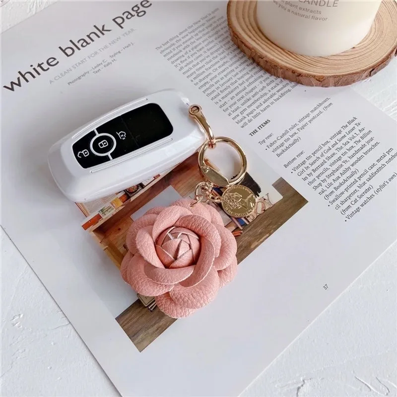 Commute Flower Pu Leather Women's Bag Pendant Keychain