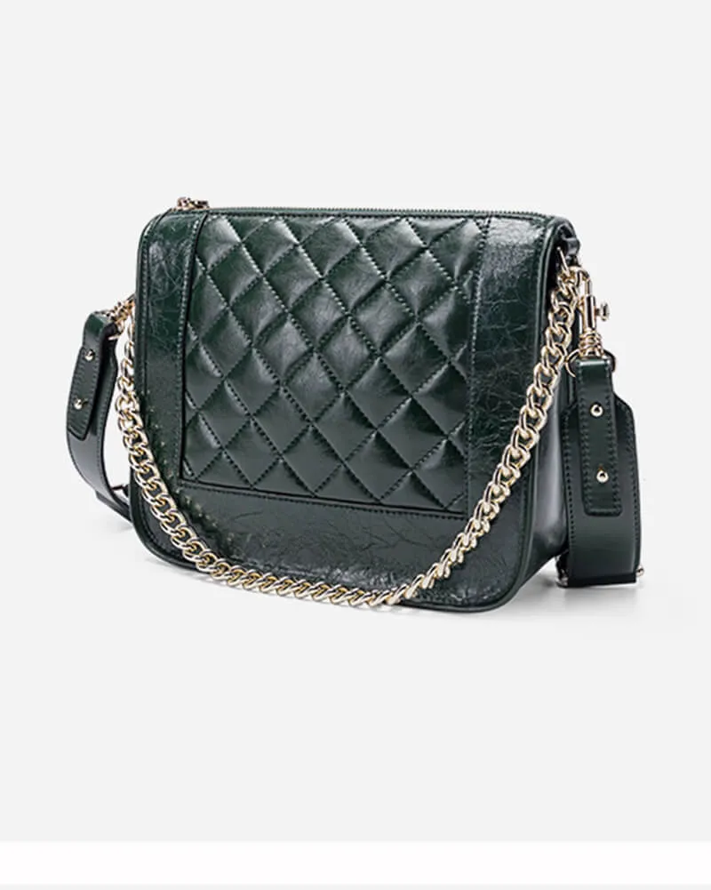 Convertible Chain Leather Crossbody Bag