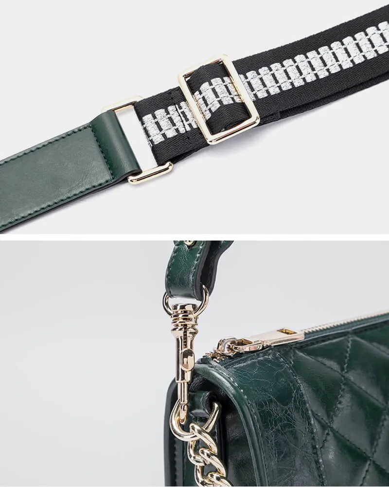 Convertible Chain Leather Crossbody Bag