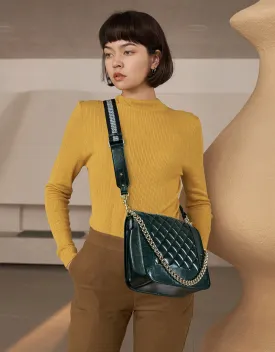 Convertible Chain Leather Crossbody Bag