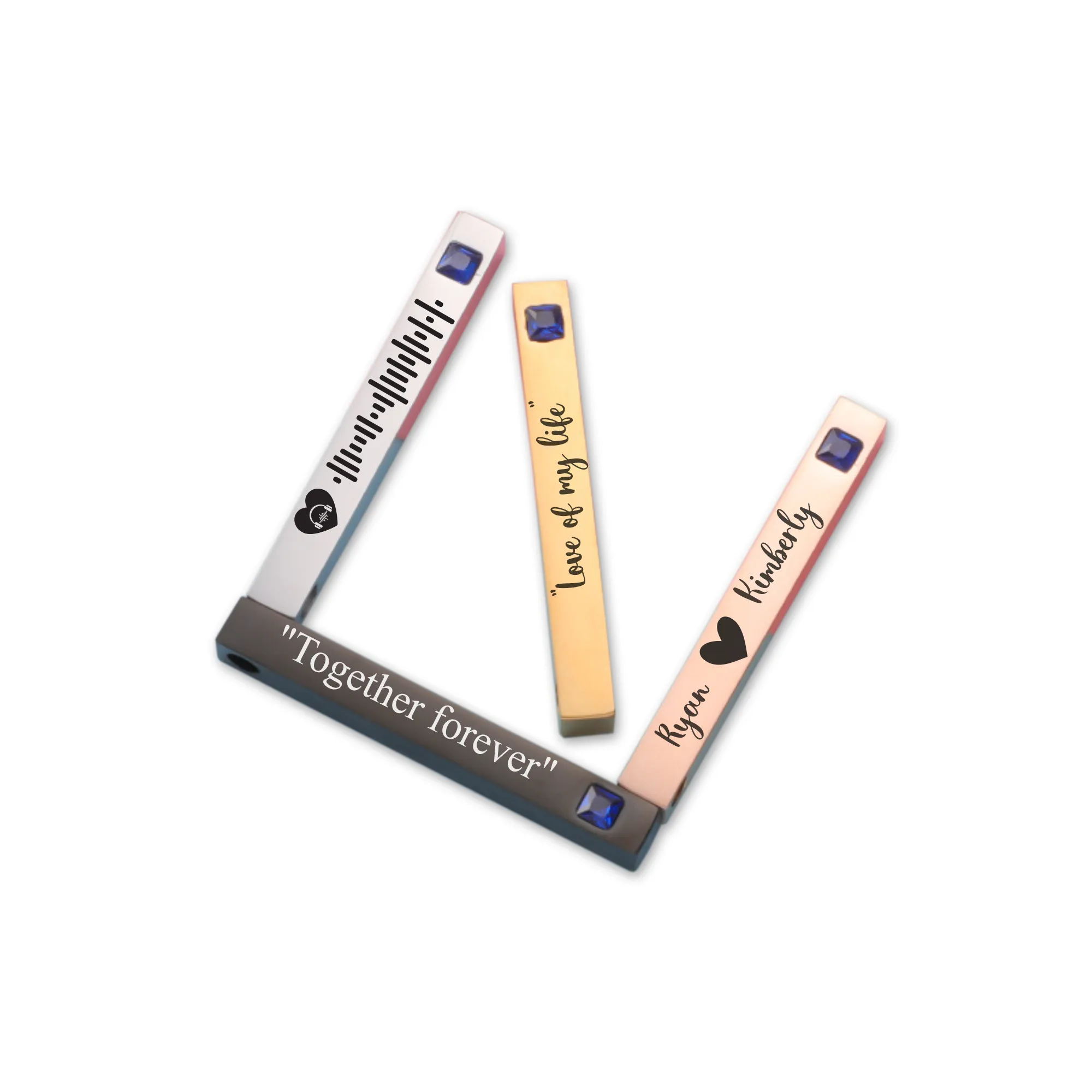 Customizable 3D Bar With Stone Keychain KCK 19
