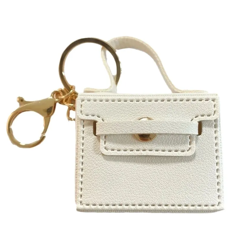 Cute Color Block Pu Leather Keychain