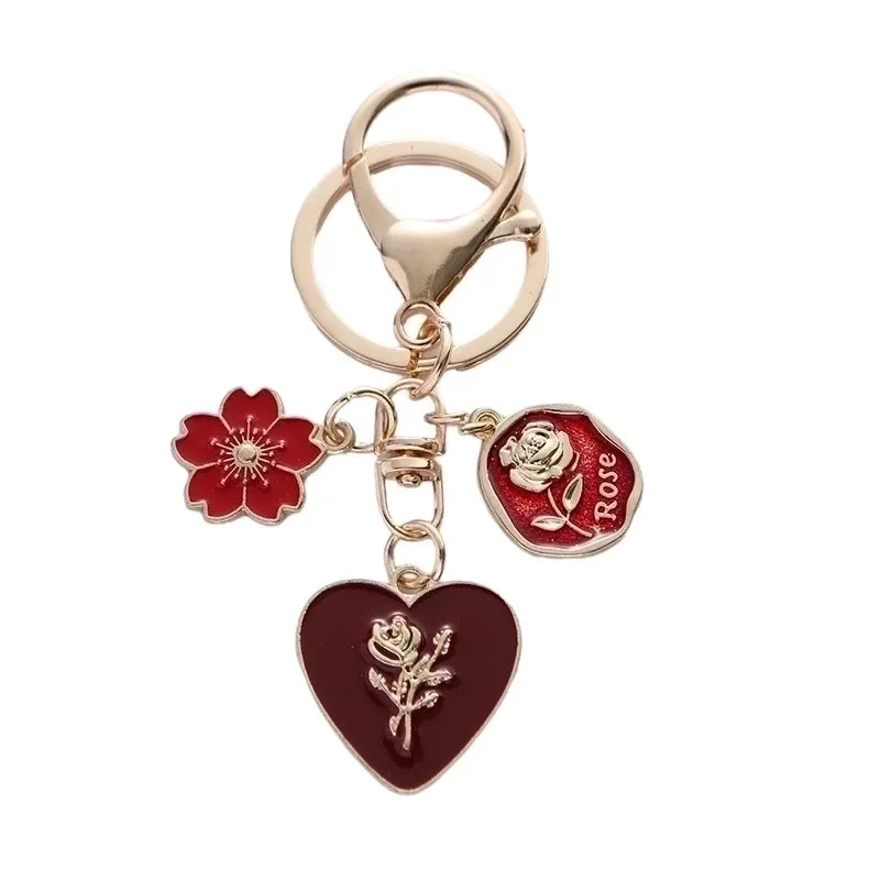 Cute Flower Alloy Women's Keychain
